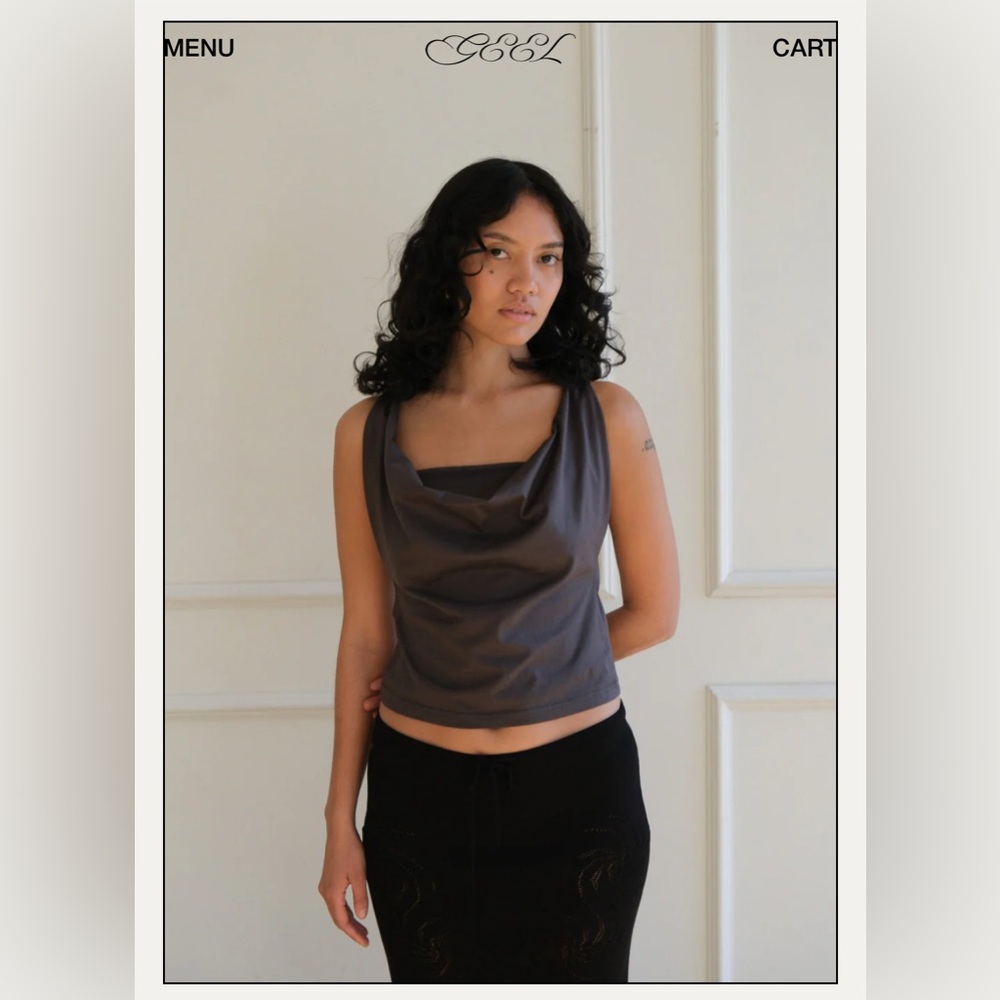 GEEL - Jameson Top in Charcoal - XS EUC